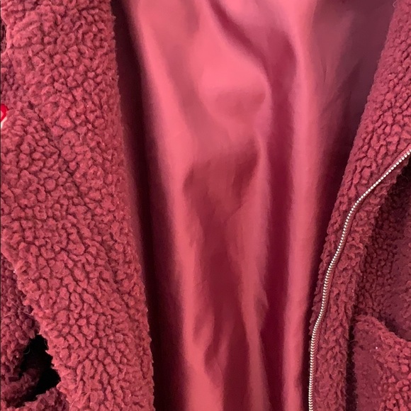 Zaful Red Teddy Coat - Picture 3 of 5